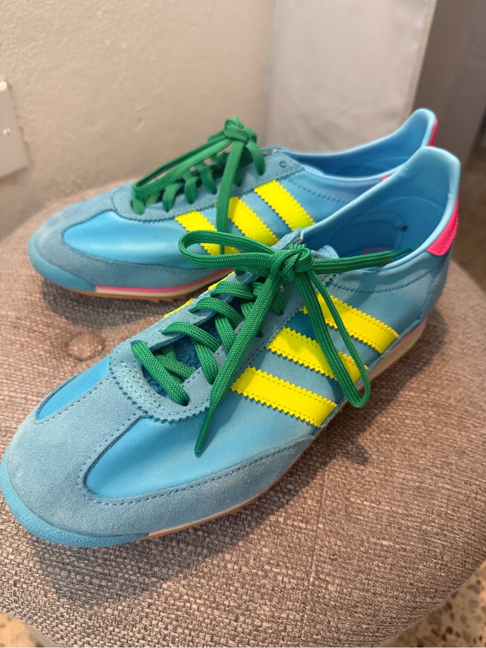 Size 8-Adidas SL 72 OG Shoes- Sky Rush Solar Yellow Satin W